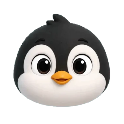 Waddledoku penguin mascot gently waddling
